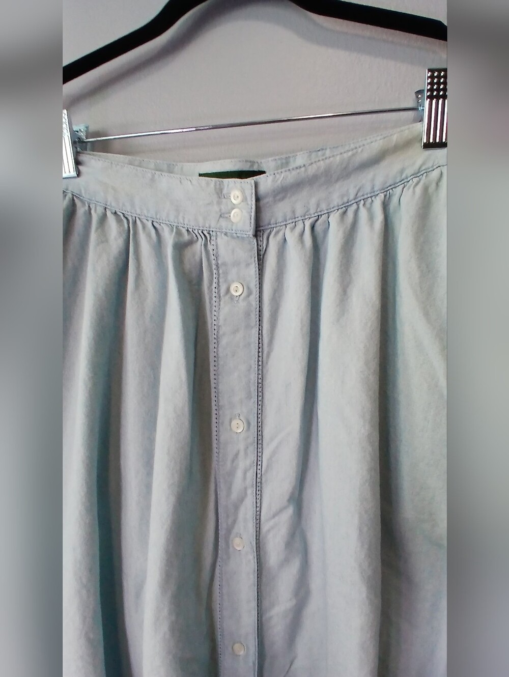 Lauren Jeans Co. Ralph Lauren Chambray Maxi Skirt Womens 2P Cottagecore Coastal - Picture 2 of 10